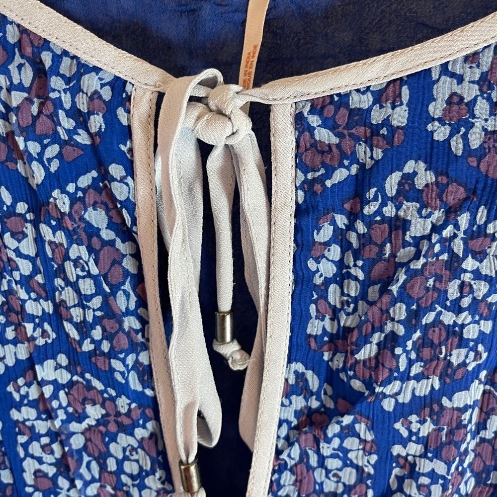 Free People‎ Blue Print Tunic Sz M - Picture 3 of 9